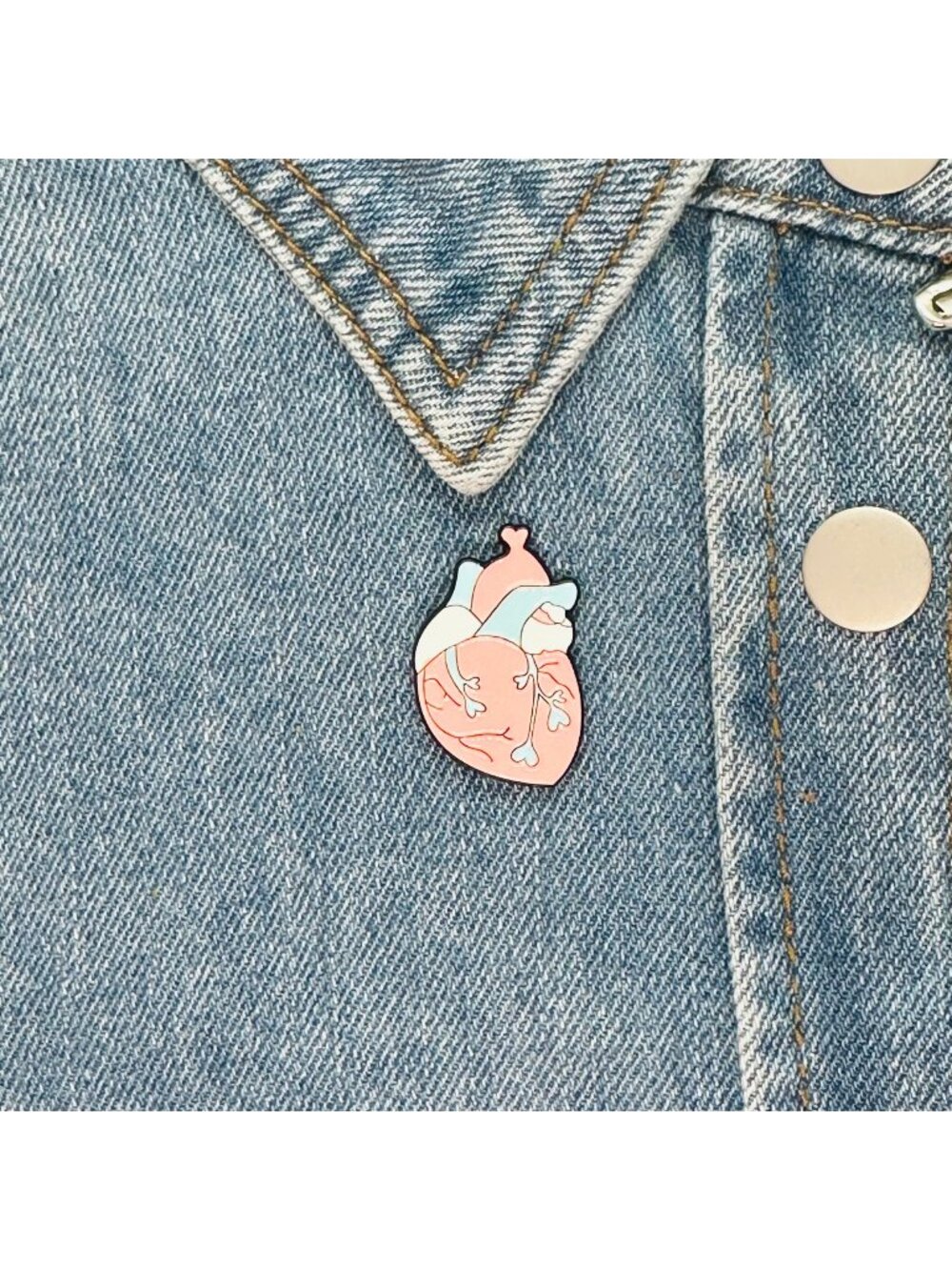 ⭐Anatomical Human Heart Shape Enamel Pin Brooch Pink Blue Trans Heart Pride New
